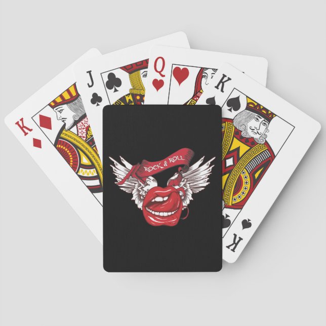 Rock n Roll Angel Lips Poker Cards (Back)
