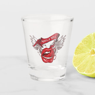 Rock n Roll Angel Lips Shot Glass