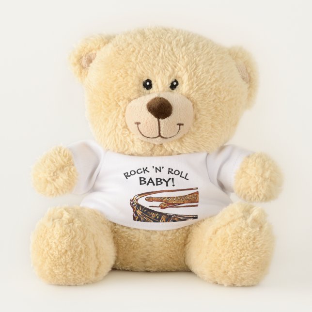 ROCK N ROLL BABY Drum Teddy Snare Bear Drummer (Front)