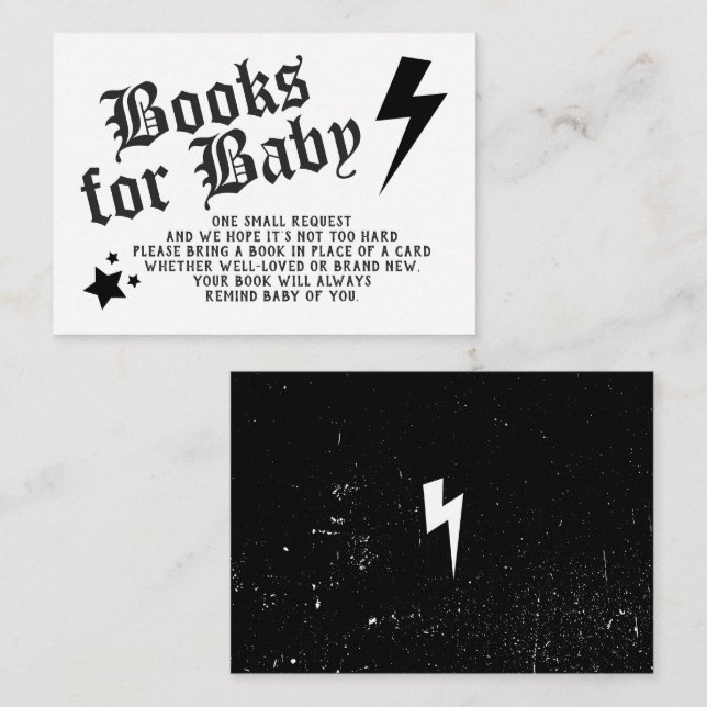 Rock N Roll Baby Shower Book Request Enclosure Card (Front/Back)