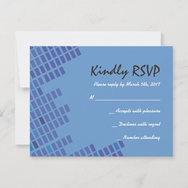 Rock n Roll Bar Bat Mitzvah Invitation Repy Card (Front)