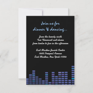 Rock n Roll Bar Bat Mitzvah party reception card