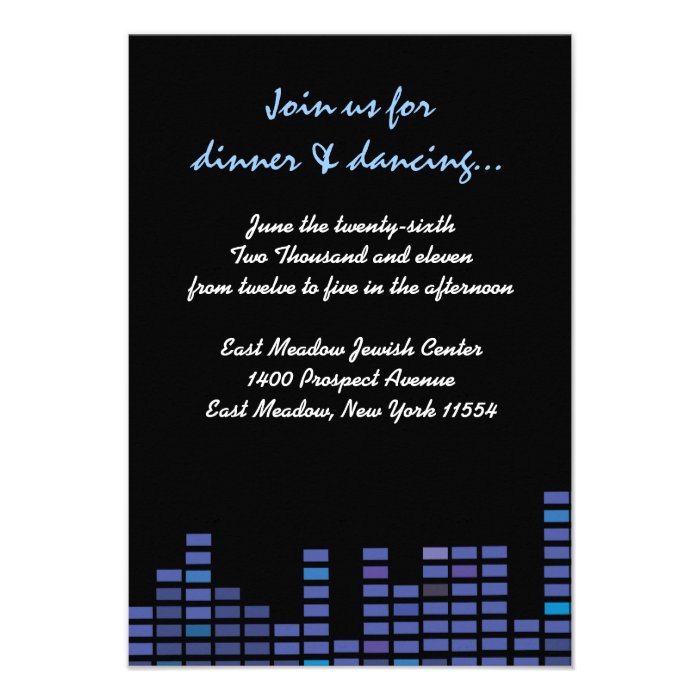 Rock n Roll Bar Bat Mitzvah party reception card Invites