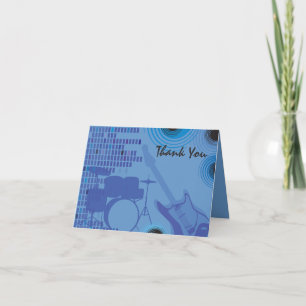 Rock n Roll Bar Bat Mitzvah Thank You Card
