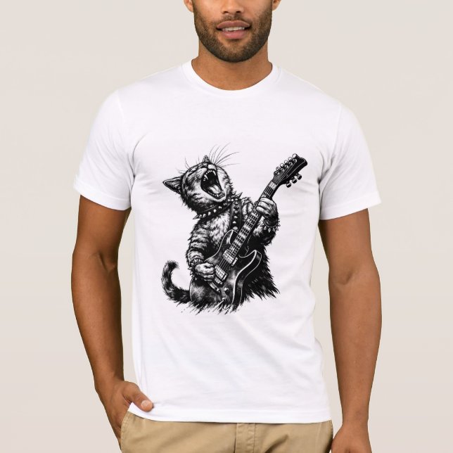 Rock n Roll Cat  T-Shirt (Front)