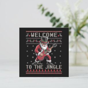 Rock n Roll Christmas Rocker Santa Ugly Christmas  Holiday Card