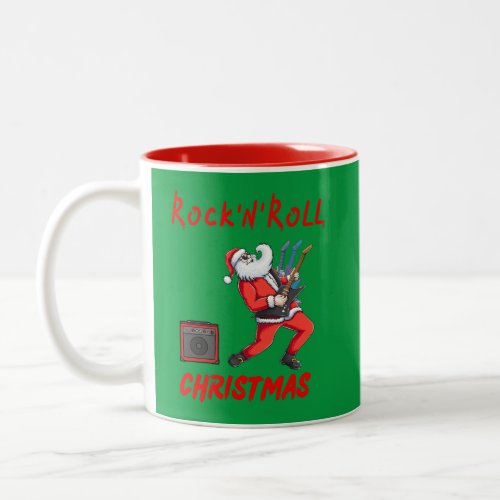 Rock_N_Roll Christmas Two_Tone Coffee Mug