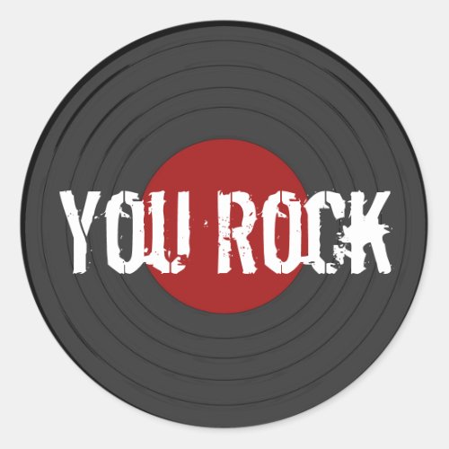 Rock N Roll Classic Round Sticker