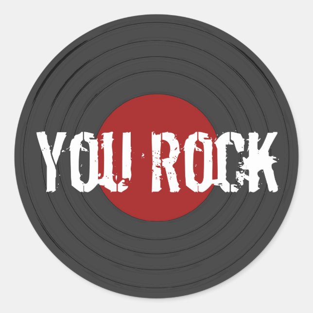 Rock N Roll Classic Round Sticker (Front)