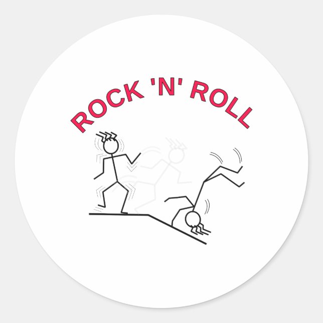 Rock 'N' Roll Classic Round Sticker (Front)