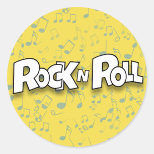 Rock N Roll Classic Round Sticker