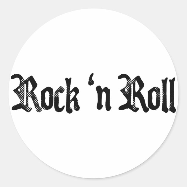 rock n roll classic round sticker (Front)