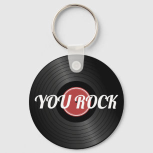 Rock N Roll Classic Vinyl Record Keychain