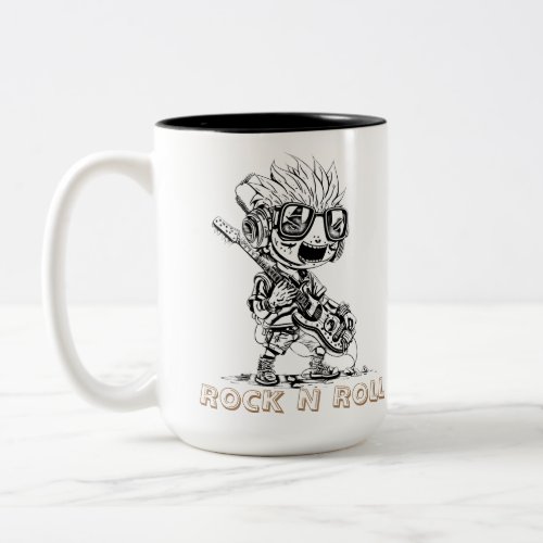 ROCK N ROLL _ CREATIVE Two_Tone COFFEE MUG