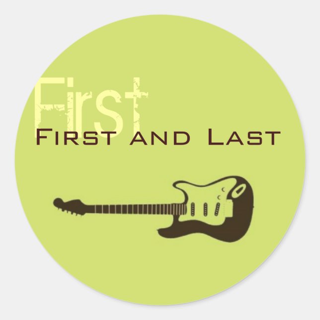 Rock N Roll Customizable Name Stickers (Front)