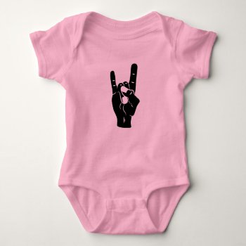Rock N Roll Devil Horns Baby Bodysuit by GreenOptix at Zazzle