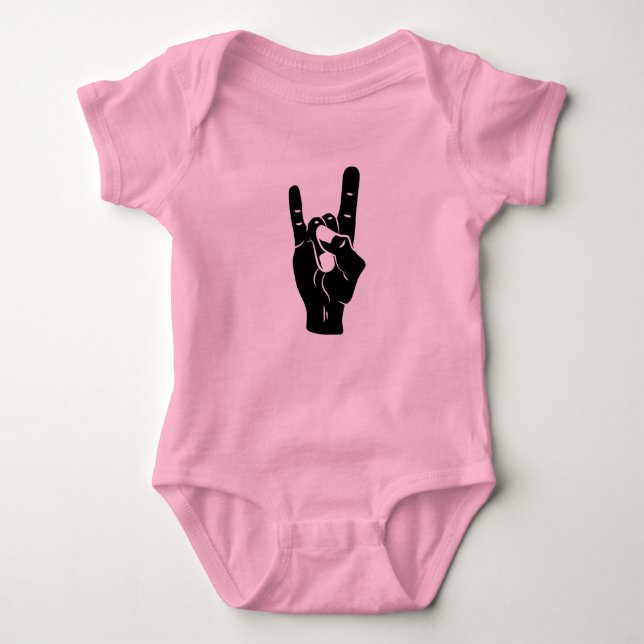 Rock n Roll Devil Horns Baby Bodysuit (Front)