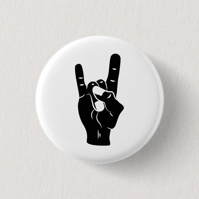 Rock n Roll Devil Horns Button (Front)