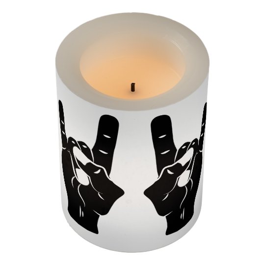 Rock n Roll Devil Horns Flameless Candle