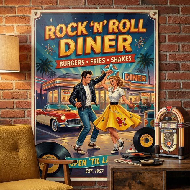 Rock 'n' Roll Diner 1950s Vintage Poster (Creator Uploaded)