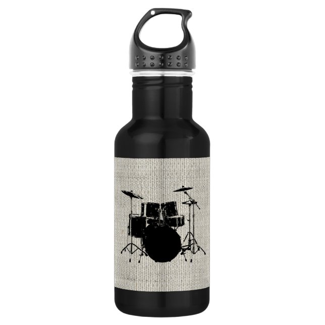 Rock n Roll Drums Stainless Steel Water Bottle (Front)