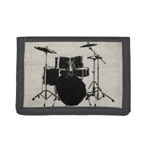 Rock n Roll Drums Tri-fold Wallet
