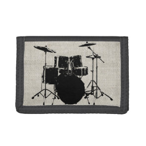 Rock n Roll Drums Trifold Wallet