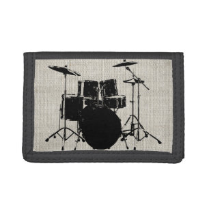 Rock n Roll Drums Trifold Wallet