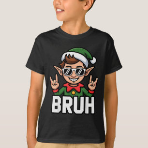 Rock N Roll Elf Bruh Funny Saying Meme Boys Men Ch T-Shirt