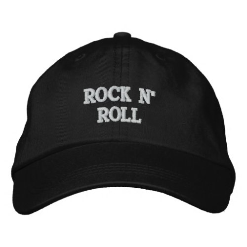 ROCK N ROLL EMBROIDERED BASEBALL CAP
