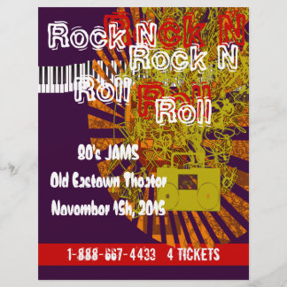 Rock N Roll Flyer 80s Jam