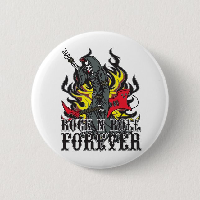 Rock N Roll Forever Pinback Button (Front)