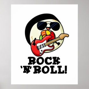 Rock n Roll Funny Sushi Roll Pun  Poster