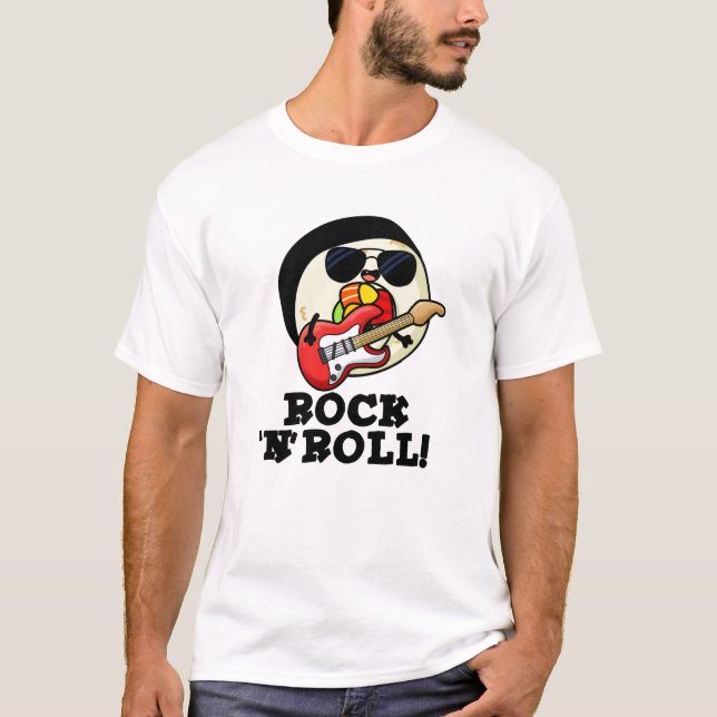 Rock n Roll Funny Sushi Roll Pun  T-Shirt (Front)