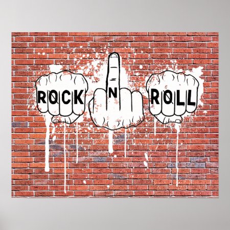 Rock-n-roll Graffiti Poster