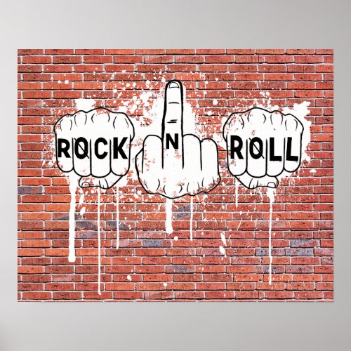 Rock_N_Roll Graffiti Poster