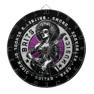 Rock ’n’ Roll Graphic – Female Music School Design Dart Board