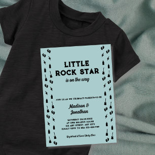 Rock N Roll Guitar Baby Boy Shower Rock Star Invitation
