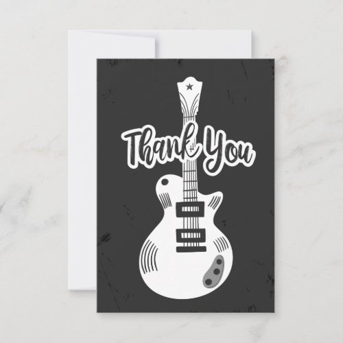 Rock N Roll Guitar Flat Thank You Card