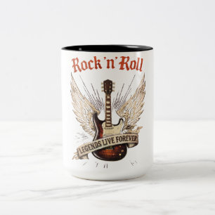 Rock n roll guitar legends live forever coffee mug