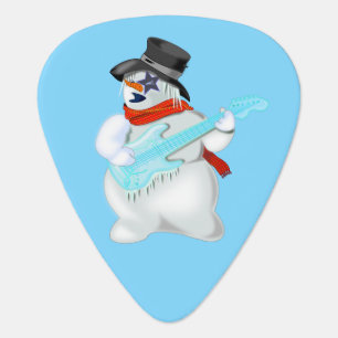 Rock N Roll Guitar Pick Snowman Rock Music