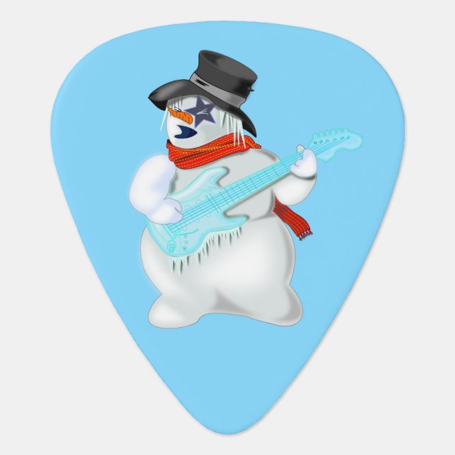 Rock N Roll Guitar Pick Snowman Rock Music (Front)