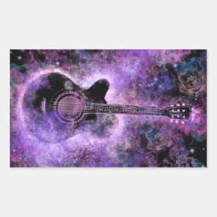 Rock N Roll Guitar Sticker  - Hot Rock Music