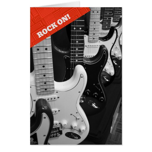 ROCK N ROLL GUITARS BIRTHDAY GIANT BIG CARD
