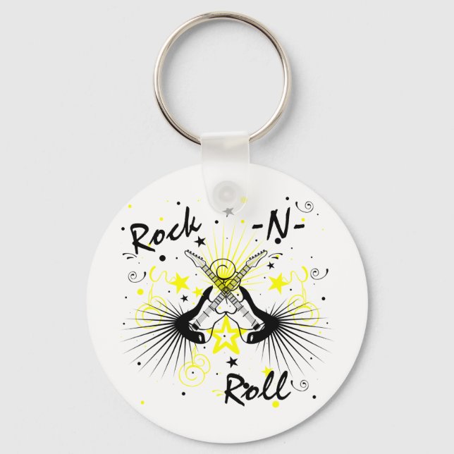 Rock n Roll Guitars Keychain (Front)