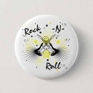 Rock n Roll Guitars Pinback Button