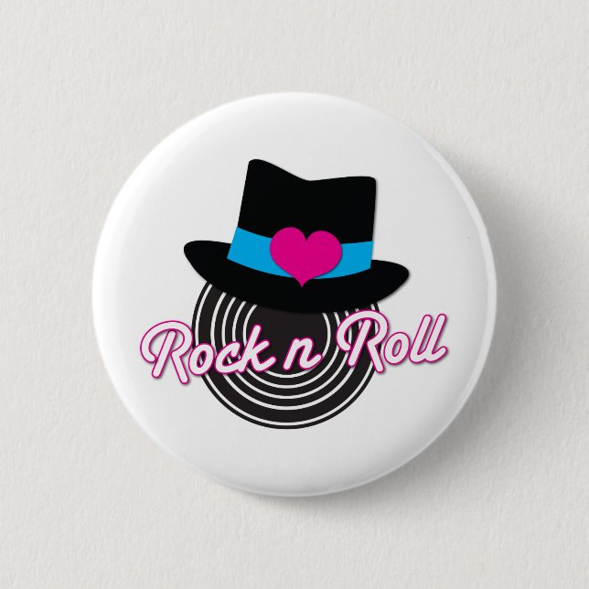 Rock n Roll hat Button (Front)