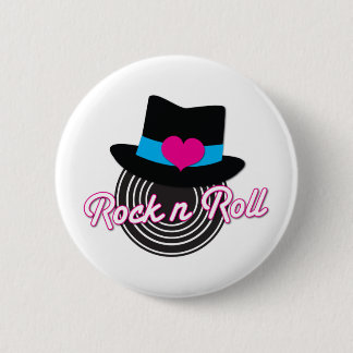 Rock n Roll hat Button