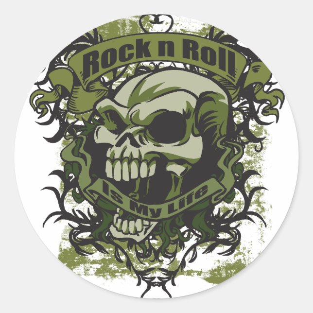 Rock n Roll is my Life Classic Round Sticker (Front)