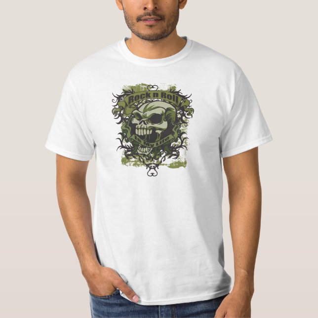 Rock n Roll is my Life Skull Value Shirt (Front)